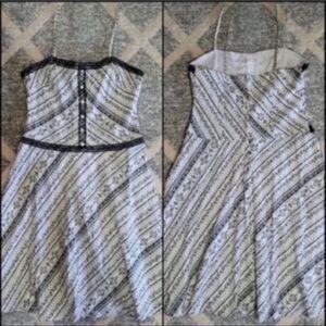 My Michelle White and Black Filigree Midi Dress, Sz 11 Juniors